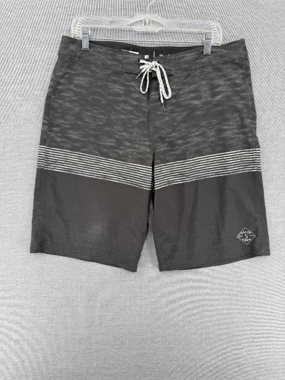 Salty Crew Vessels Board Shorts Mens 34 10" Striped Swim Trunks Drawstring